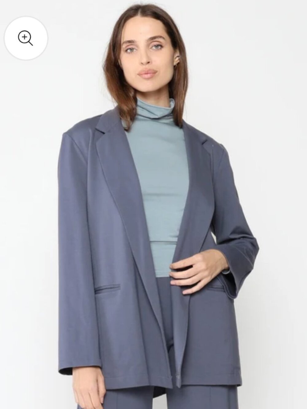 Ripley Rader Ponte Knit Oversized Blazer in Magenta | Size Large - Picture 2 of 10